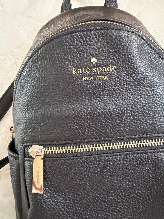 Kate Spade New York Leila Black Pebbled Leather Mini Dome Backpack main image 4